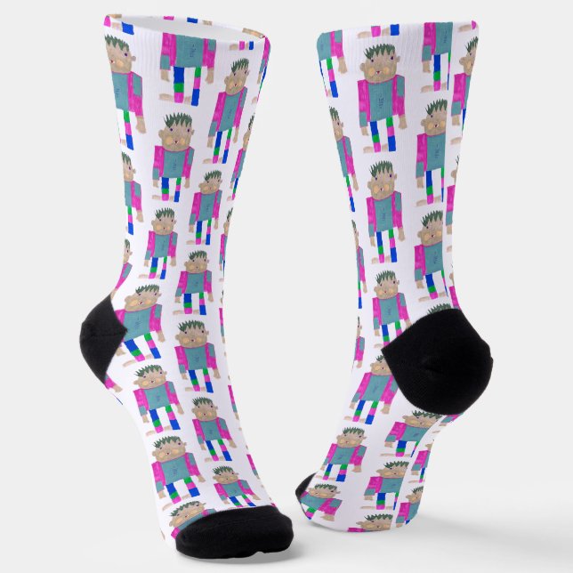 Add your Child's Artwork to this  Socks (Angled)