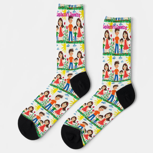 Add your Child's Artwork to this  Socks (Left)