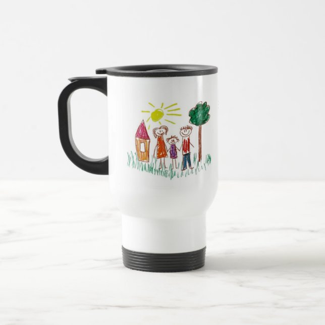 Add your Child's Artwork to this  Travel Mug (Left)