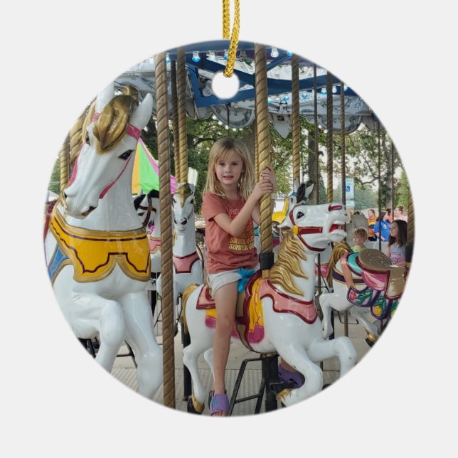 Add your Child's Photo to this Christmas Ceramic Tree Decoration (Front)