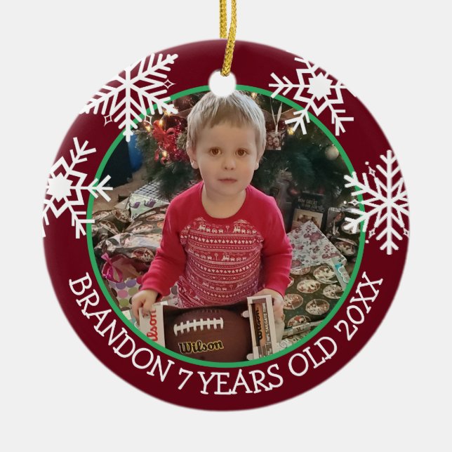 Add Your Child's Picture to this Christmas  Ceramic Tree Decoration (Front)