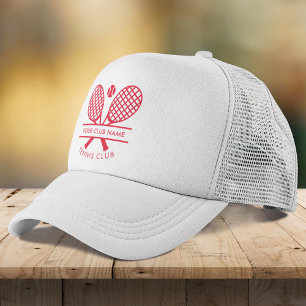 Add Your Club Name Tennis Icons Red Trucker Hat