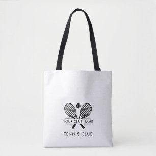 Add Your Club Name Tennis Team Any Colour Black Tote Bag