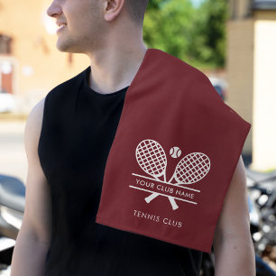 Add Your Club Name Tennis Team Burgundy Hand Towel