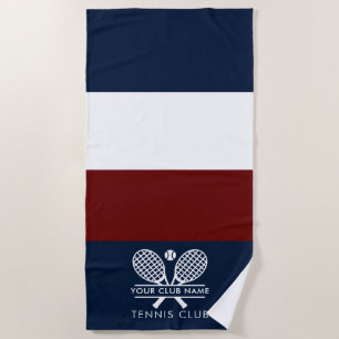 Add Your Club Name Tennis Team Colour Block Beach Towel