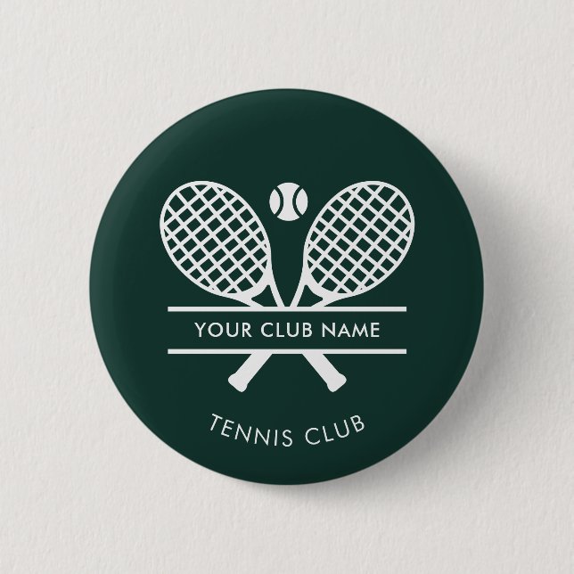 Add Your Club Name Tennis Team Green Custom 6 Cm Round Badge (Front)