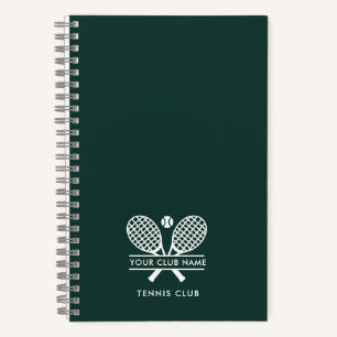 Add Your Club Name Tennis Team Green Swag Notebook