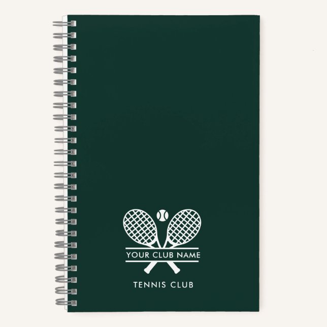 Add Your Club Name Tennis Team Green Swag Notebook (Front)