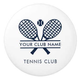 Add Your Club Name Tennis Team Navy Blue Ceramic Knob