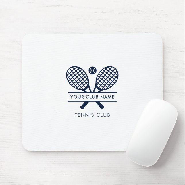 Add Your Club Name Tennis Team Office Mouse Mat (With Mouse)