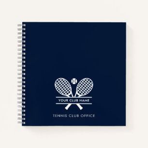 Add Your Club Name Tennis Team Office Navy Blue Notebook