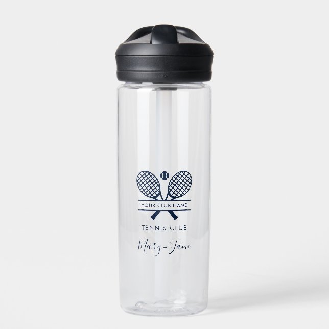 Add Your Club Name Tennis Team Personalised Water Bottle (Front)