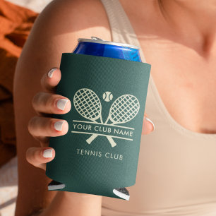 Add Your Club Name Tennis Team Swag Green Custom Can Cooler