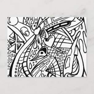 Add Your Colour BW2 Colour Me Line Postcard