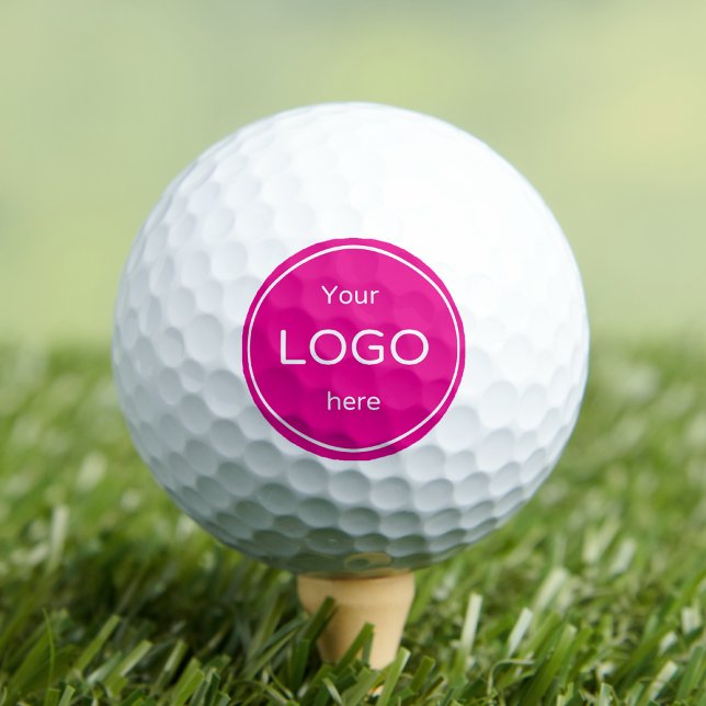 Add your company business logo golfing bright pink golf balls (Creator Uploaded)