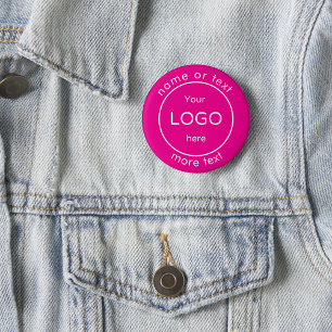 Add your company business shop logo pink 3 cm round badge