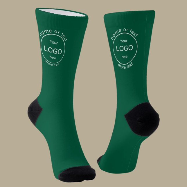 Add your company business shop logo promo green  socks (Creator Uploaded)