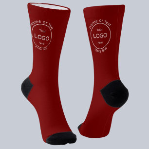 Add your company business shop logo promo red  socks