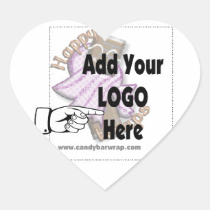 Add Your Company LOGO as Client or Employee Gifts Heart Sticker