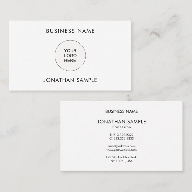 Add Your Company Logo Here Customisable Template Business Card (Front/Back)