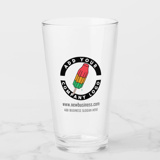 Add Your Company Logo Website Address Tagline Glass (Front)