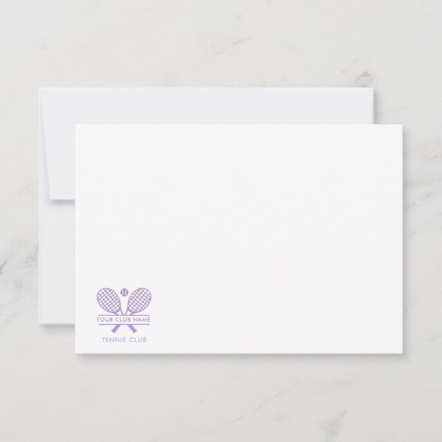 Add Your Country Club Name Tennis Coach Any Colour Thank You Card (Front)