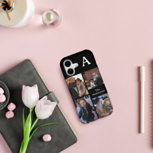 Add Your Custom 4 Photo, Monogrammed & Family Name