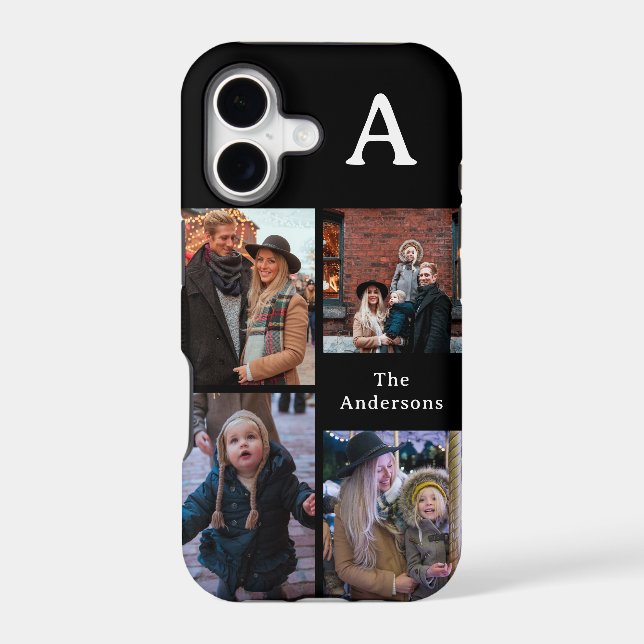 Add Your Custom 4 Photo, Monogrammed & Family Name (Back)