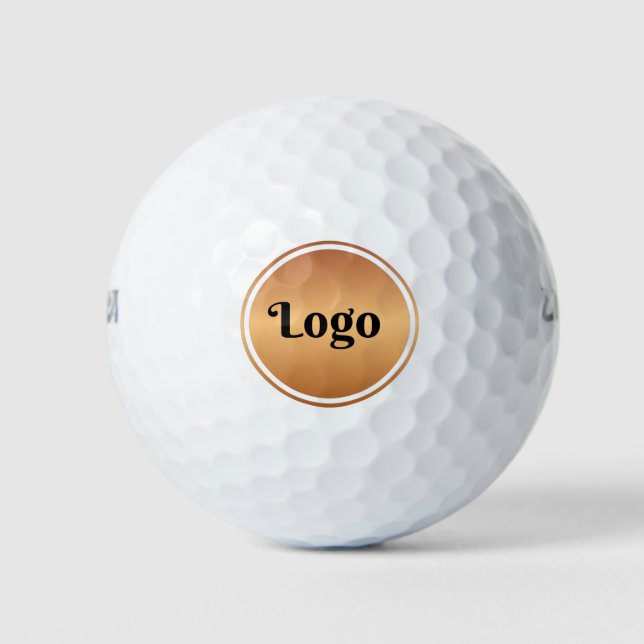 Add Your Custom Gold Logo Business Company Branded Golf Balls (Front)