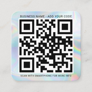 Add Your Custom Logo and QR Code DIY Holographic Square Business Card