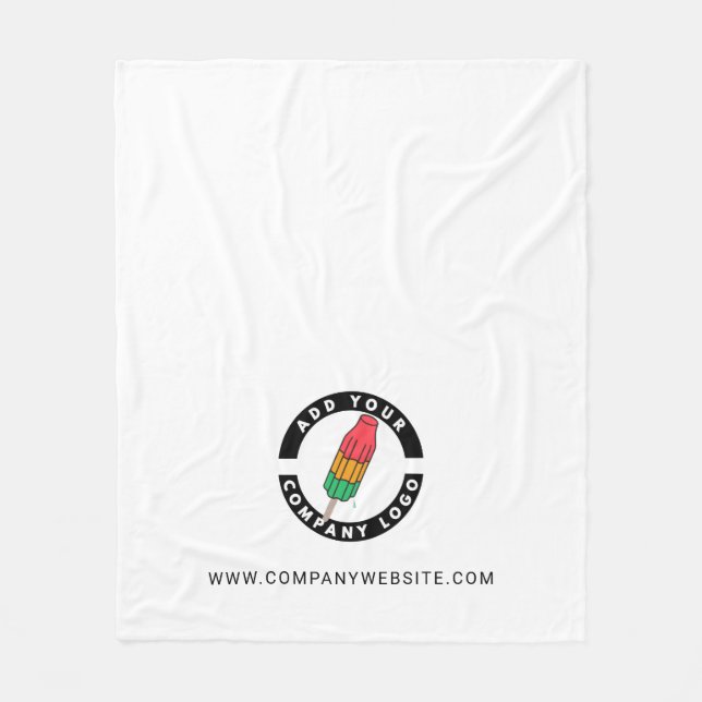 Add Your Custom Logo Business Brand Employee Fleece Blanket (Front)