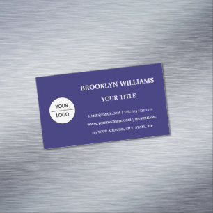 Add Your Custom Logo Circle Indigo Professional Magnetic Business Card