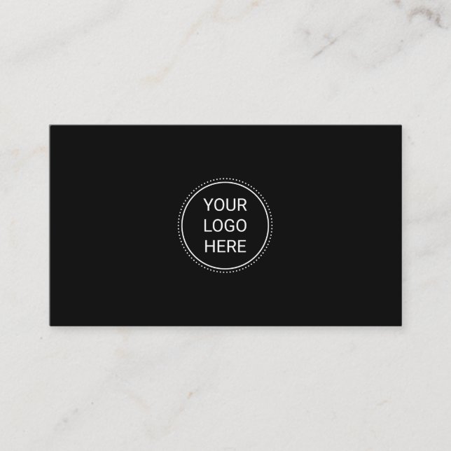 Add Your Custom Logo Circle Professional Black Bus Business Card (Front)