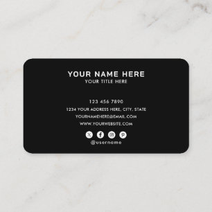 Add Your Custom Logo Circle Professional Black Business Card