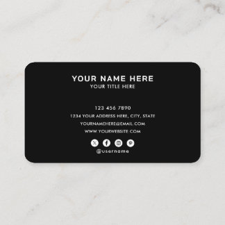 Add Your Custom Logo Circle Professional Black Business Card