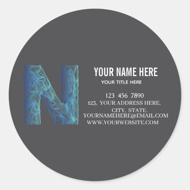 Add your custom logo circle professional black  classic round sticker (Front)