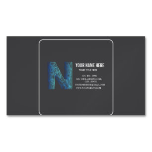 Add your custom logo circle professional black Magnetic business card