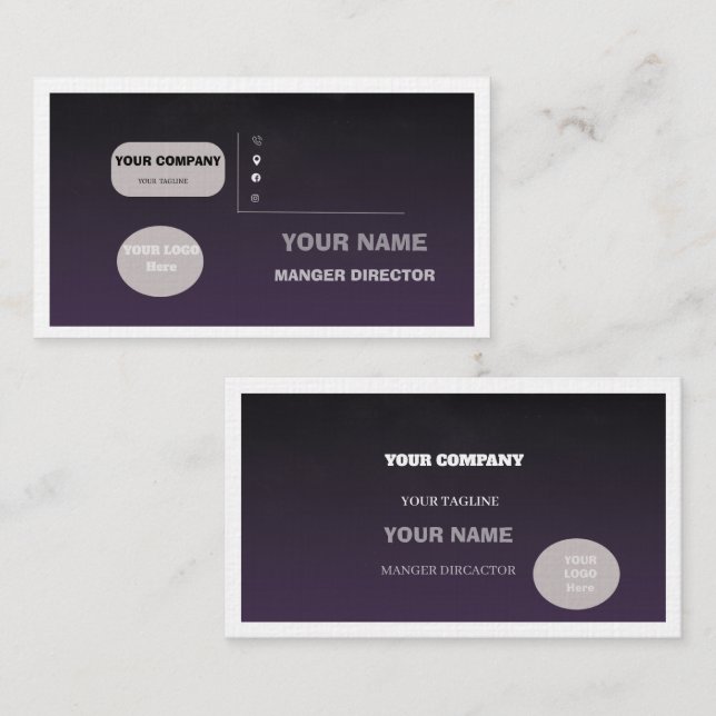 Add your custom logo circle professional  business card (Front/Back)