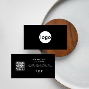 Add your custom logo circle professional QR Code  Business Card