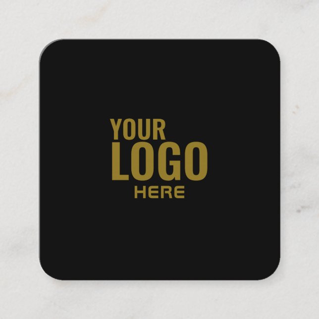 Add your custom logo circle professional white squ square business card (Front)