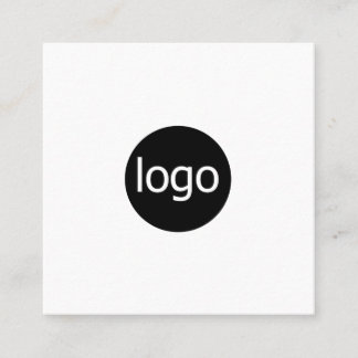 Add your custom logo circle professional white squ square business card