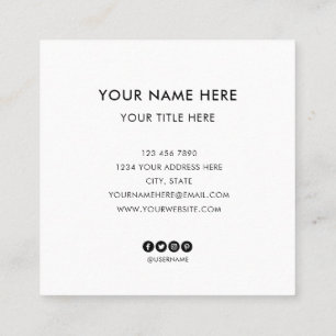 Add your custom logo circle professional white squ square business card