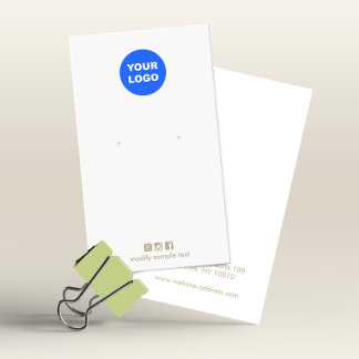 Add Your Custom Logo Grey Earring Display Card
