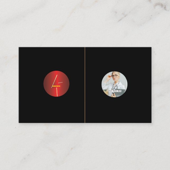 Add your Custom  logo  image circle black  Business Card (Front)