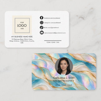 Add your custom logo modern elegant simple business card