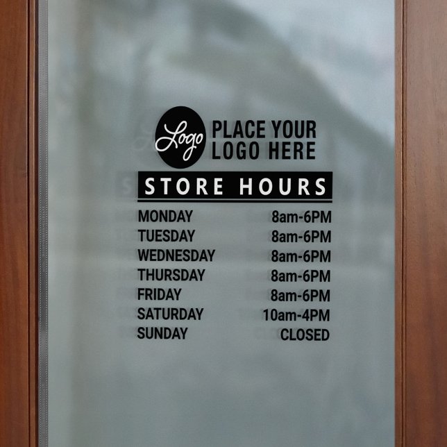 Add Your Custom Logo Store Hours Of Operation Window Cling (Add Your Custom Logo Store Hours Of Operation Window Cling)