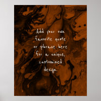 Add Your Custom Quote Black Marble, Burnt Orange