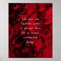 Add Your Custom Quote Black Marble, Cherry Red