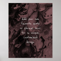 Add Your Custom Quote Black Marble, Dusty Rose