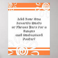 Add Your Custom Quote Stripes Flowers Orange Peel